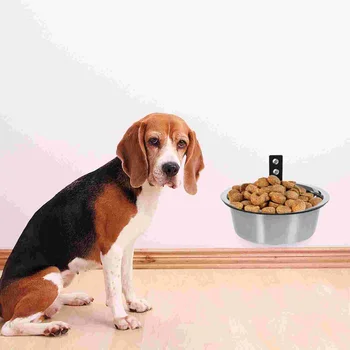 Стенен монтиран повдигнат куче купа от неръждаема стомана повдигнати купи за големи кучета храна
