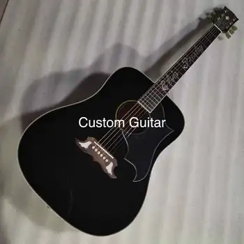 Персонализирана поръчка 41 инчов Елвис Пресли Dove акустична електрическа китара с черен пръст в черно довършителни работи