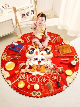 2024 Ново бебе Zhuazhou комплект сладък заек нов подпори улов костюм бебе момче момиче играчки първи рожден ден подарък парти бебе снимка подпори