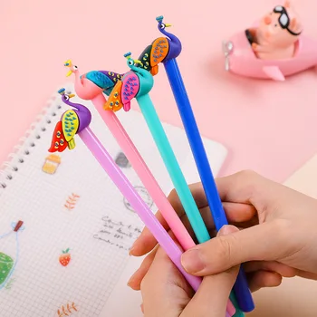 1 парче канцеларски материали на Lytwtw сладък цвят бонбони паун писалка училище офис доставка творчески стайлинг Kawaii гел писалка
