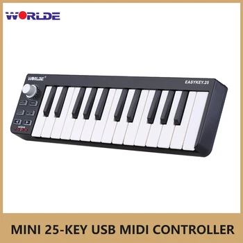 Worlde MIDI пиано клавиатури Easykey.25 преносим мини 25-клавишен USB MIDI контролер синтезатор MIDI клавиатура електронен орган