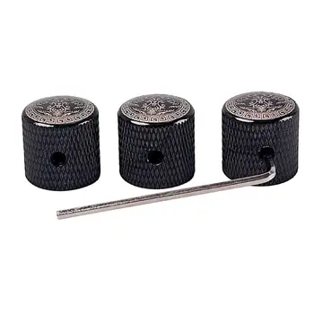 3-Piece Speed Dome Knobs Копчета за контрол на силата на звука 6mm, черни