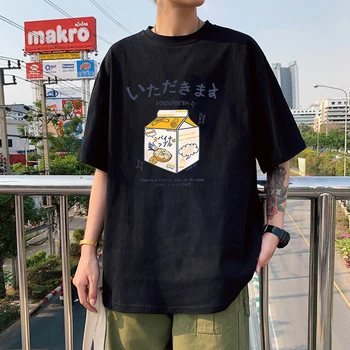Кутия за мляко манга графична тениска дрехи за мъже Harajuku реколта нов дизайн къс ръкав Tee памук удобни жени тениски