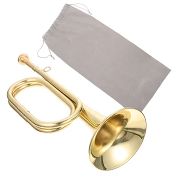 Brass Bugle Call Тромпет Брас Кавалерийски рог с мундщук за училищен оркестър Кавалерийски оркестър Духов музикален инструмент