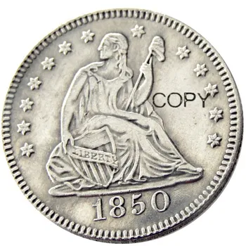 САЩ 1850 1850-O Седящ Liberty Quarter долари Различен мента посребрени 25 цента копие монета