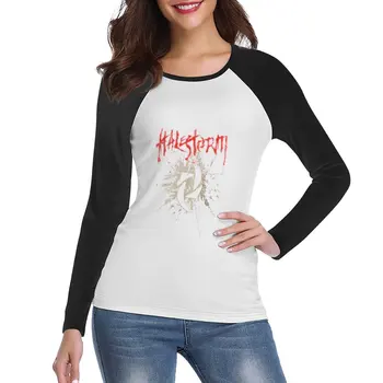 Halestorm Band Дамска тениска с дълъг ръкав възвишена тениска дамски дрехи черни тениски за жени