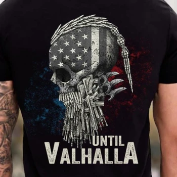 До Valhalla Viking ни флаг реколта т риза подпис спомени т риза подарък чай за вас вашите приятели S 6XL черен