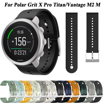 22mm Официални ремъци за китката за Polar Vantage M / M2 Smart Watch Band For Polar Grit X Pro Watchband Sport силиконова гривна Correa