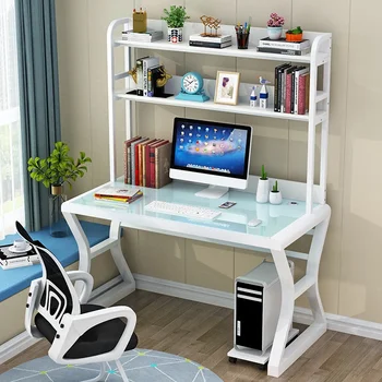 Simple Computer Desktop Table Writing Desk Home Bedroom Desk Bookshelf Combination Student Study Table