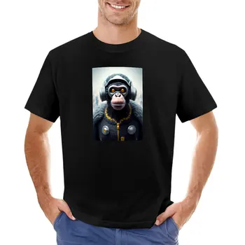 Cyberpunk шимпанзе тениска момчета животински щампа риза монтирани тениски за мъже