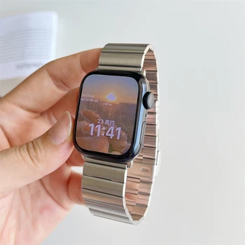 Неръждаема стомана Лента за часовник Каишка за Apple Watch 8 Ultra 49mm 41 7 45mm 6 SE 5 4 3 40 42 44mm маншет за iWatch 38 Гривна