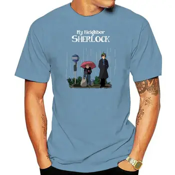 Моят съсед Шерлок Тоторо Мъжка тениска Нова атмосфера плюс размер памук Crewneck къс ръкав T ризи