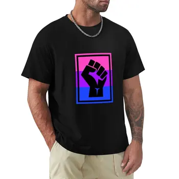 BLM юмрук - бисексуален1 Тениска извънгабаритни сладки дрехи митници мъжка тениска графика