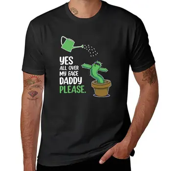 да по цялото ми лице татко моля - забавен любител на растенията - Кактус любовник Тениска летен топ Мъжка тениска с къс ръкав