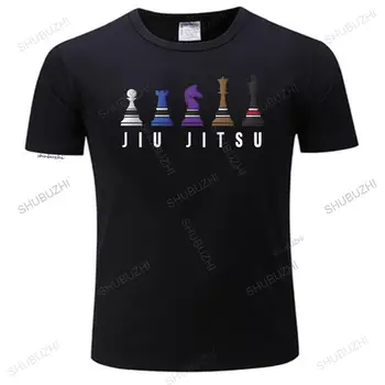 Нова мъжка тениска Jiu Jitsu BJJ Chess with Text Light - Мъжка органична тениска Персонализирана печатна 100% памучна тениска дамски тениски