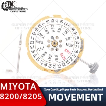 Япония внася оригинален MIYOTA 8200 8205 автоматично движение нови части на часовника механичен часовник движение двоен календар