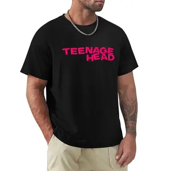 Тийнейджърска глава принт (розово) Обикновена тениска обикновена тениска черна тениска Къса тениска пот риза тениски за мъже памук