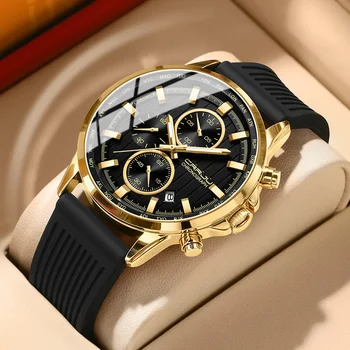 CRRJU Луксозен мъжки часовникЯпонски кварцов часовник за мъже Голям циферблат от неръждаема стомана водоустойчив мъжки ръчен часовник Relogio Masculino