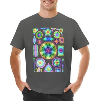 Ernst Haeckel Rainbow Diatoms T-Shirt Къс ръкав чай реколта тънък годни тениски за мъже