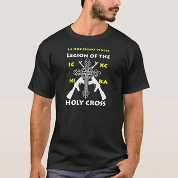 Православен кръст АК щурмова пушка Легион на Светия кръст тениска 100% памук О-образно деколте къс ръкав случайни мъжки тениска размер S-3XL