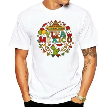 мъжки и дамски тениски с къс ръкав Viva Mexico Празнични ризи Fun Мексиканско лято