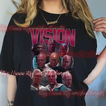 Vision риза WandaVision пуловер 90s WandaVision качулка Пол Бетани 90s реколта графични тройници подарък за жена риза