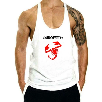Summer Мъжки потник мъже Abarth Car лого печат Harajuku без ръкави високо качество Colorblock памук мъжки потник мъже + шорти