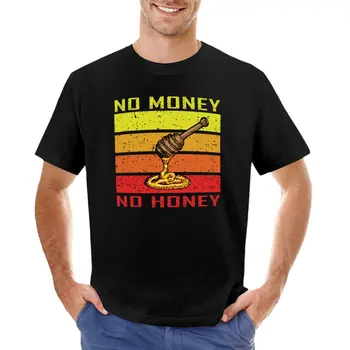 Без пари Без мед Ретро Забавни Тениска Обичаи възвишено Блуза Мъжка памучна тениска