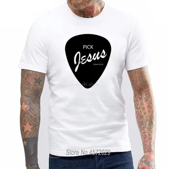 Fashion casual streetwear Pick Jesus - Guitar Pick - Christian Music T-Shirt Print Summer Tops Tees euro size sbz4115