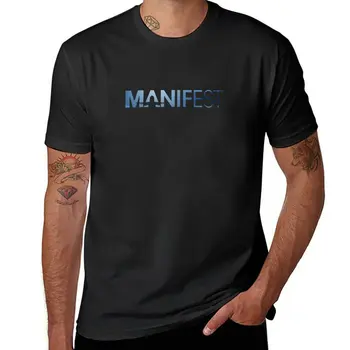 Нов манифест с черна фонова тениска аниме бързо съхнеща риза смешно тениски обикновени черни тениски мъже