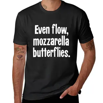 Нов равномерен поток, тениска с пеперуди моцарела плюс размер тениски черна тениска тениска мъже