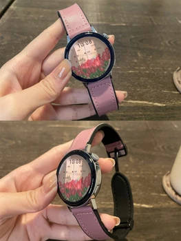 Ретро кожена магнитна лента за Samsung Galaxy Watch 5 pro 6 4 класически Active 2 46mm 20 22mm гривна за Huawei GT / 2 / 2e / 3 каишка