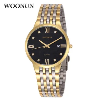 Класически мъжки часовници Луксозни бизнес златни часовници Мъжки мъжки часовници от неръждаема стомана Quartz reloj hombre Relogio Masculino